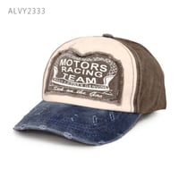 MOTORS RACING TEAMダメージキャップ【ブラウン✕ブルー】