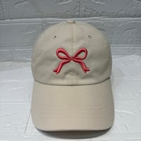 リボン刺繍コットンキャップ