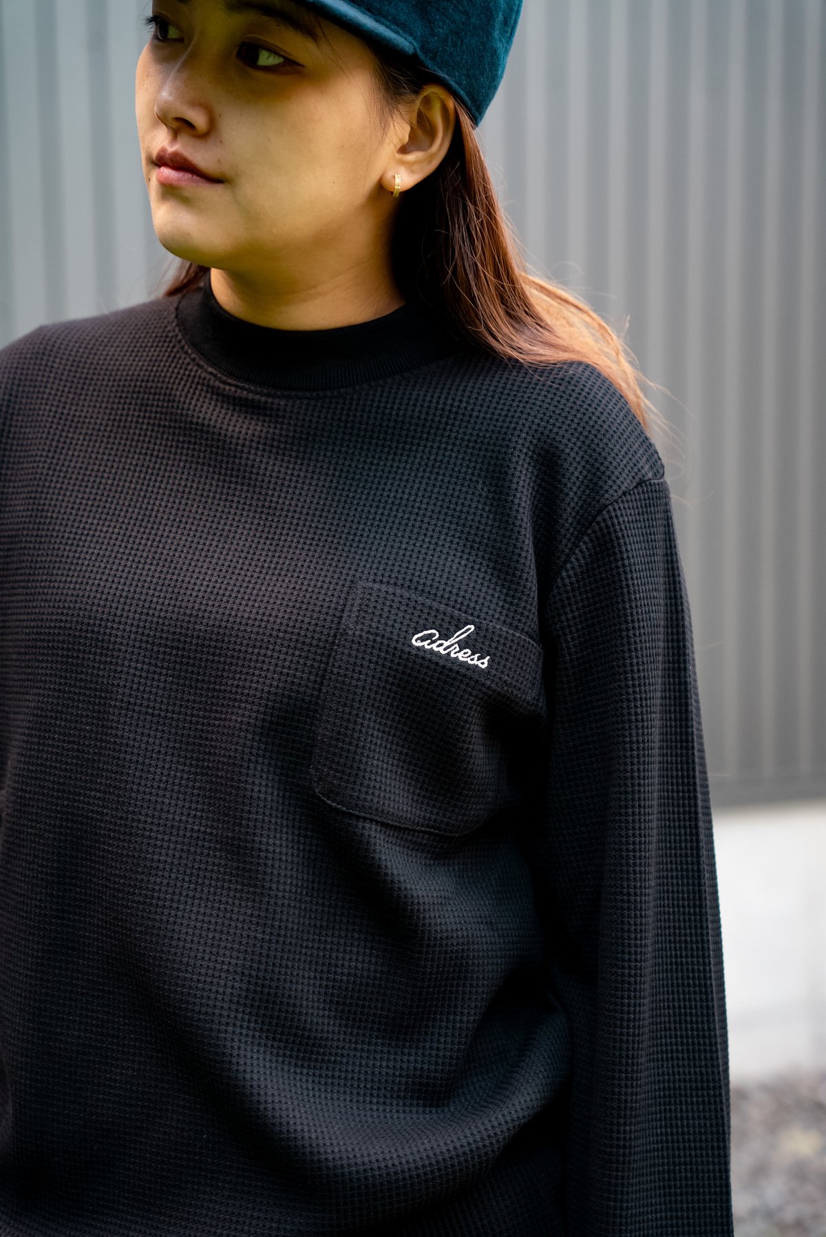 adress THERMAL LONG SLEEVE MOCK NECK BLACK | pe