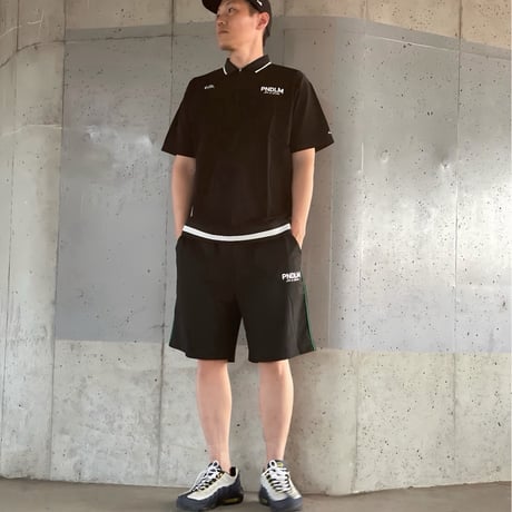 PNDLM RIB CIRCLE LOGO POLO BLACK