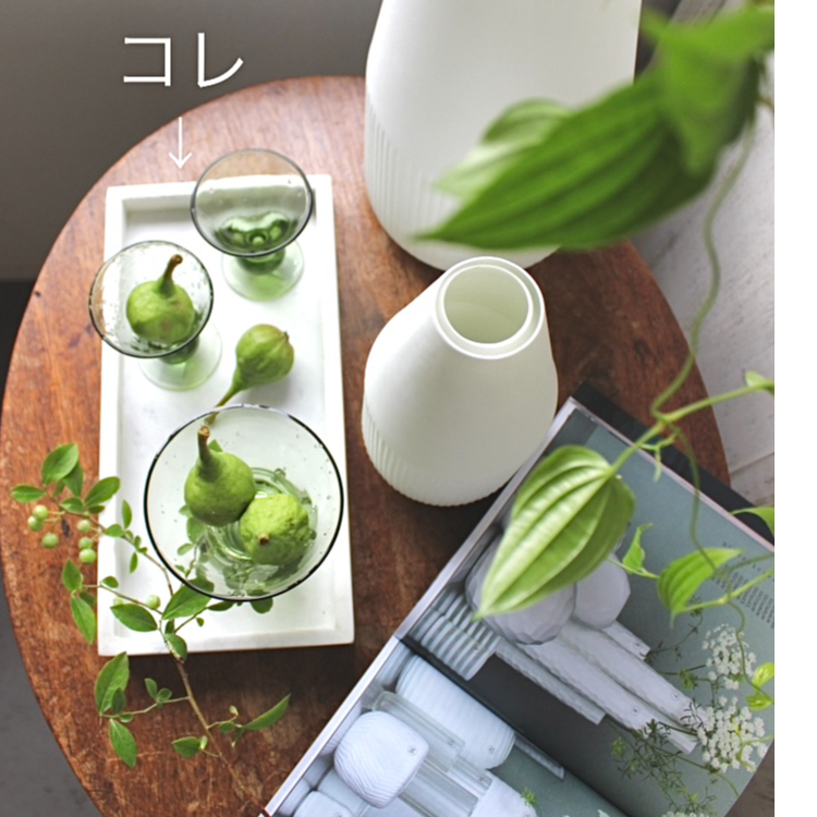 No.390マーブルウッドの小物トレーと一輪挿し O4Home】 マーブルトレー | La Ruche LIVING