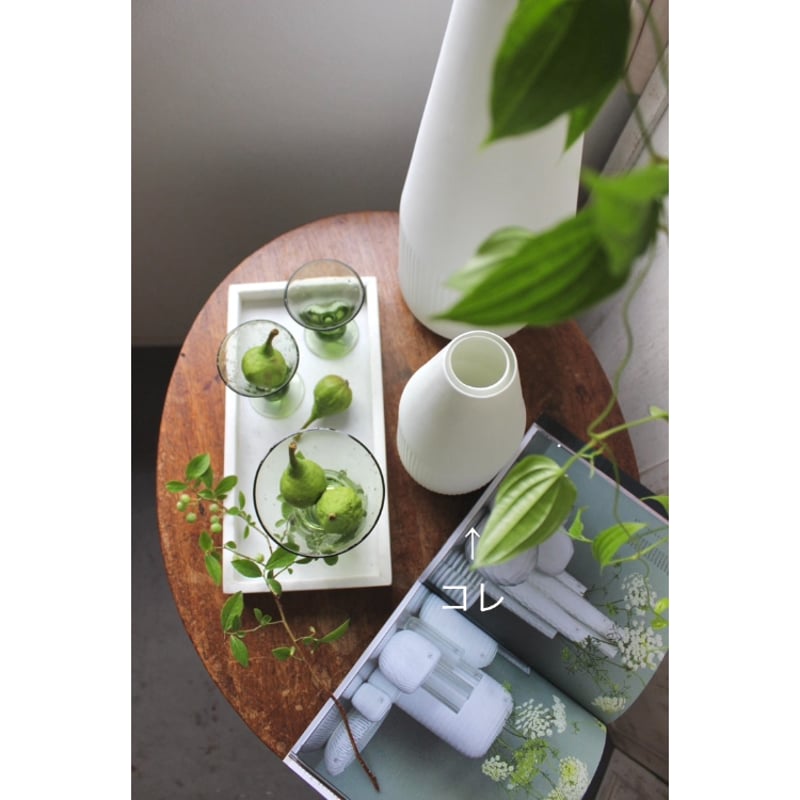 リビングモティーフ アンバーガラス フラワーベース 4個セット ガラス