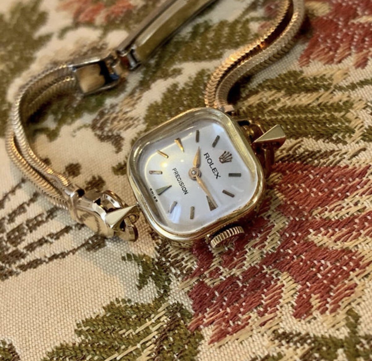 ☆希少品【ROLEX ロレックス】 PRECISION 18KWGアンティーク ROLEX PRECISION（ロレックス プレシジョン）18KWG カットガラス 純正