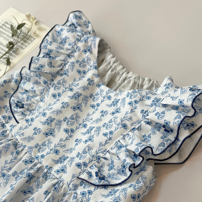 ハンドメイド　ワンピース　100size 100size】コットンフリルワンピース（A4ダウンロード版） | yumefuku pa