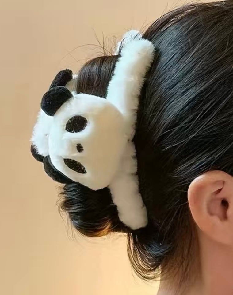 ふわふわネコ＆パンダ♡ベビーヘアクリップ　ヘアゴム パンダ ヘアクリップ | LUii SHOP