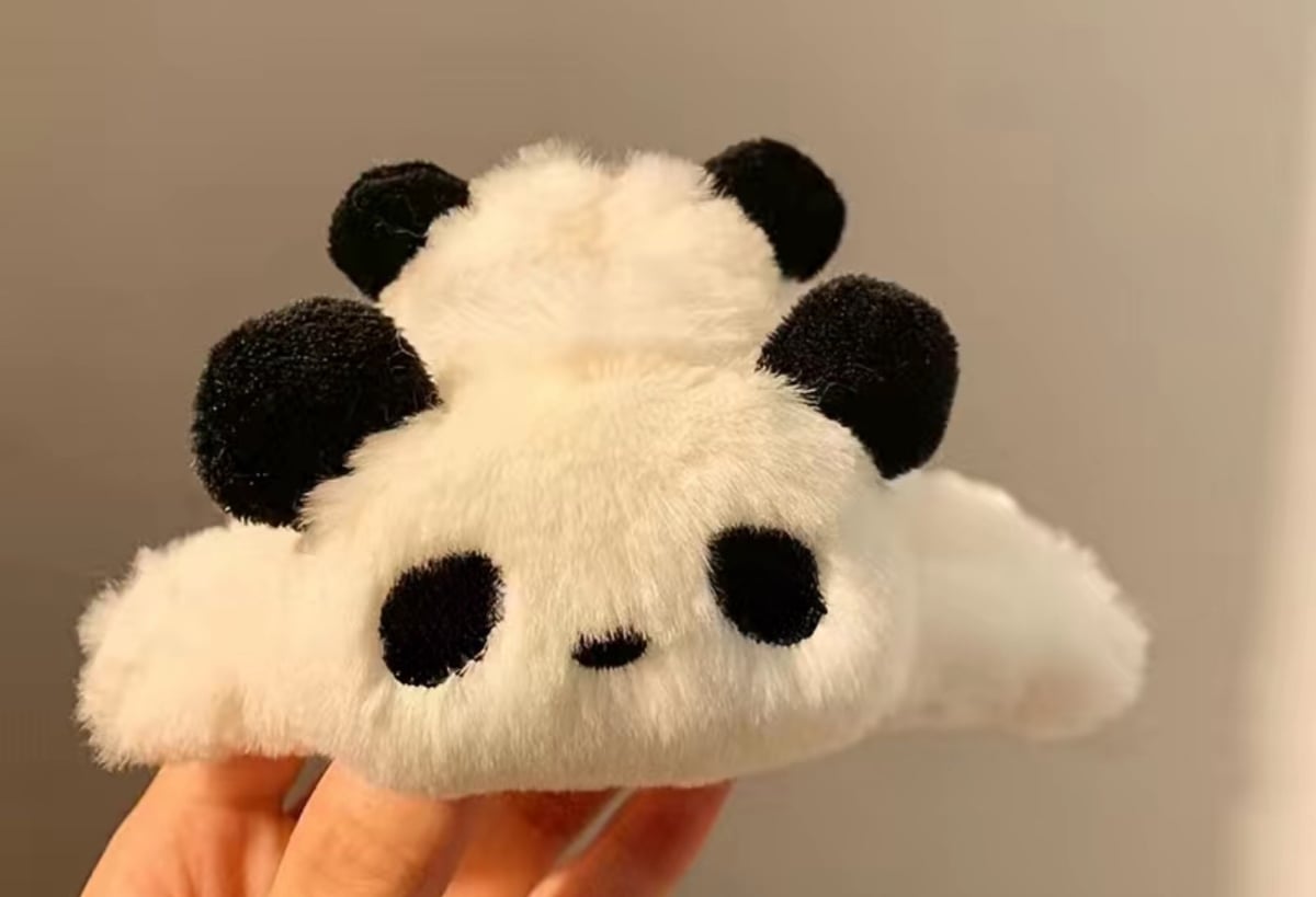 ꫛꫀꪝ【お鼻ぷっくりパンダ】ベビーヘアクリップ　キッズヘアクリップ　双子パンダ ꫛꫀꪝ【お鼻ぷっくりパンダ】ベビーヘアクリップキッズヘア