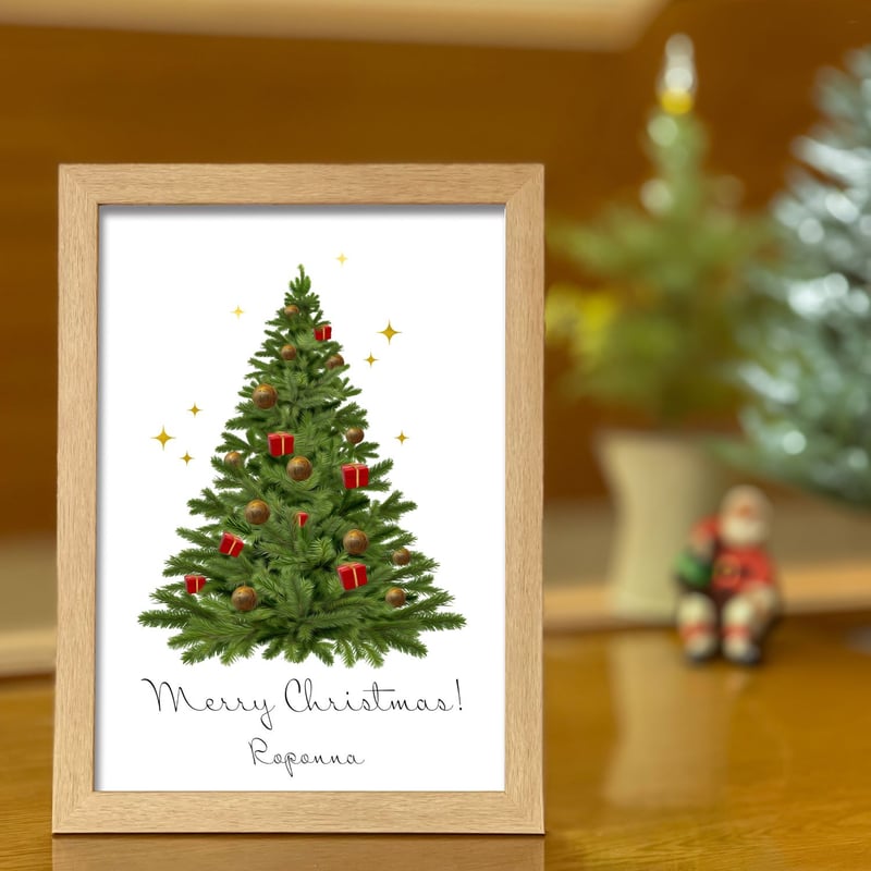 クリスマス A4 アート ポスター クリスマスツリー 名入れ可能 | ROPONNA
