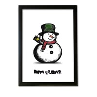 クリスマスアートポスターA3　スノーマン