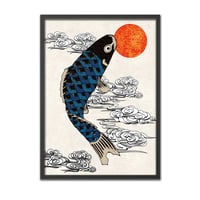 インテリア ポスター こどもの日 鯉のぼり アートポスター 和風モダン A3 鯉 浮世絵風