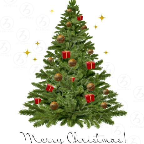 クリスマス A4 アート ポスター クリスマスツリー　名入れ可能