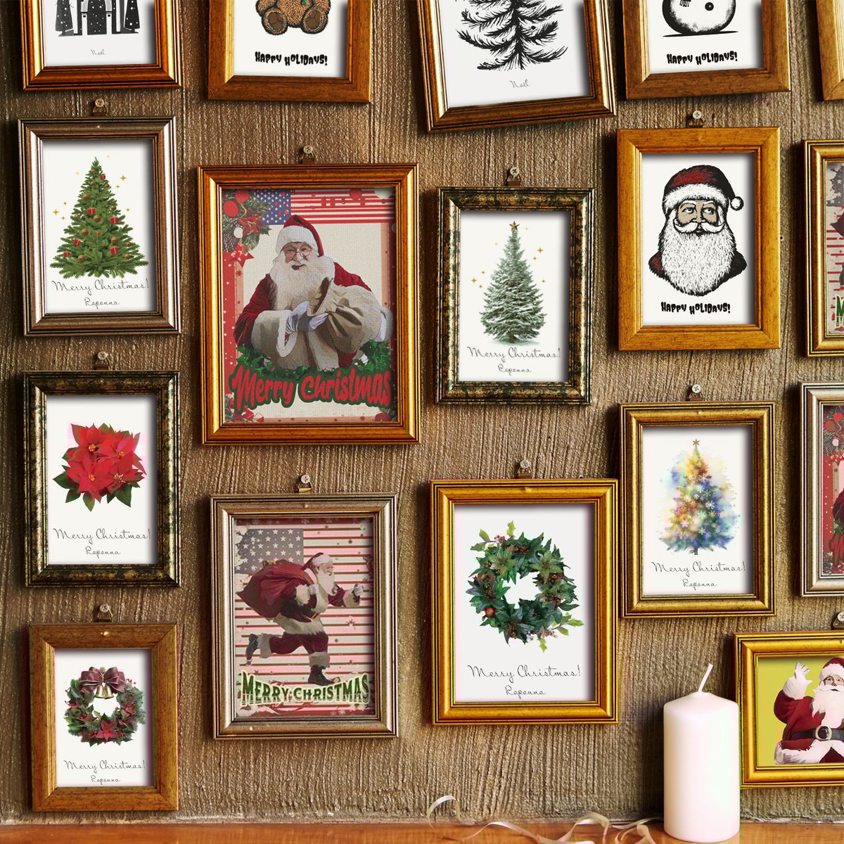 クリスマス「絵画２L判サイズ」 クリスマスアートポスター2L 水彩風クリスマスツリー | ROPONNA