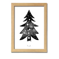 クリスマス♡モノトーンポスター&ポストカード クリスマスアートポスターポストカードサイズ モノクロ 3枚セット