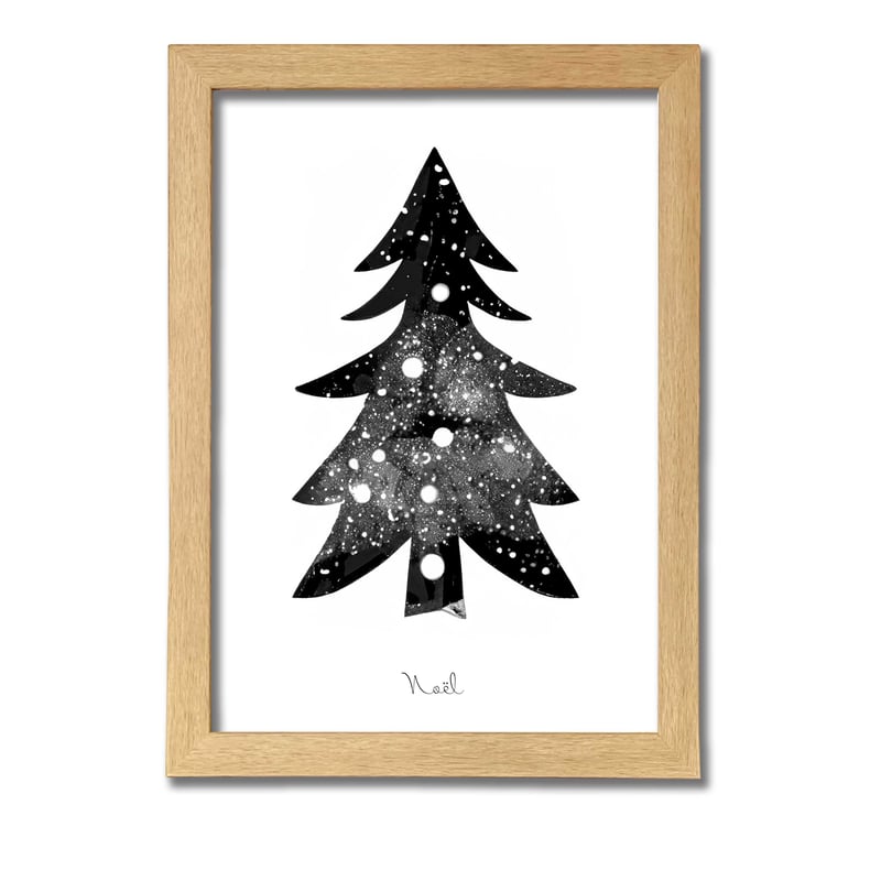 Xmas・クリスマスツリー／完全オリジナル・アートポスター　600×720 クリスマス A3 アート ポスター クリスマスツリー 名入れ可能 | ROPONNA