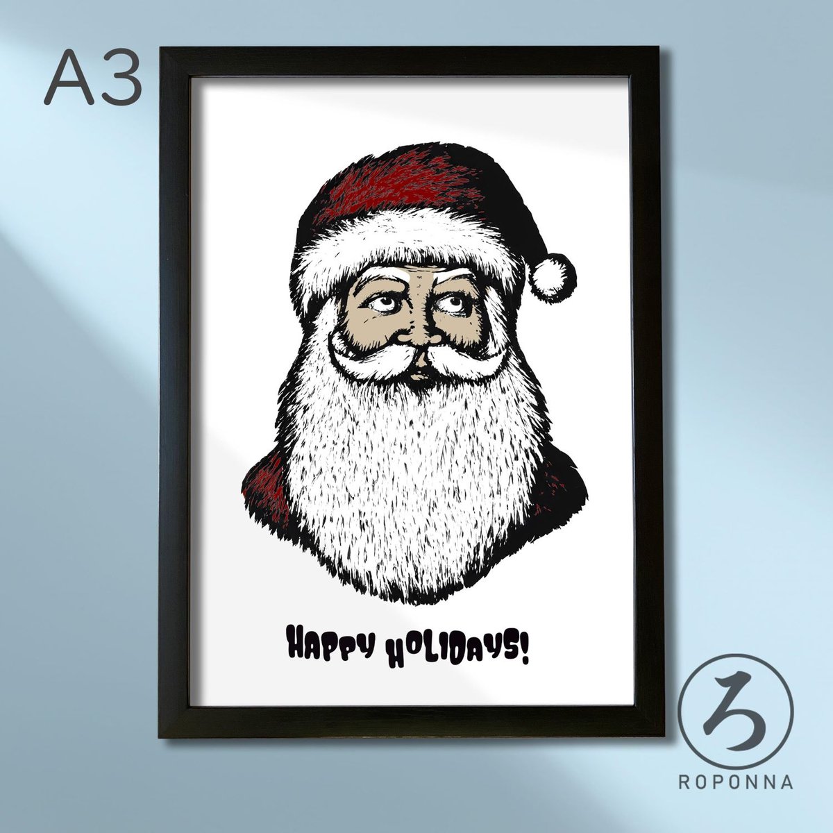 クリスマスアートポスターA3 サンタクロース | ROPONNA