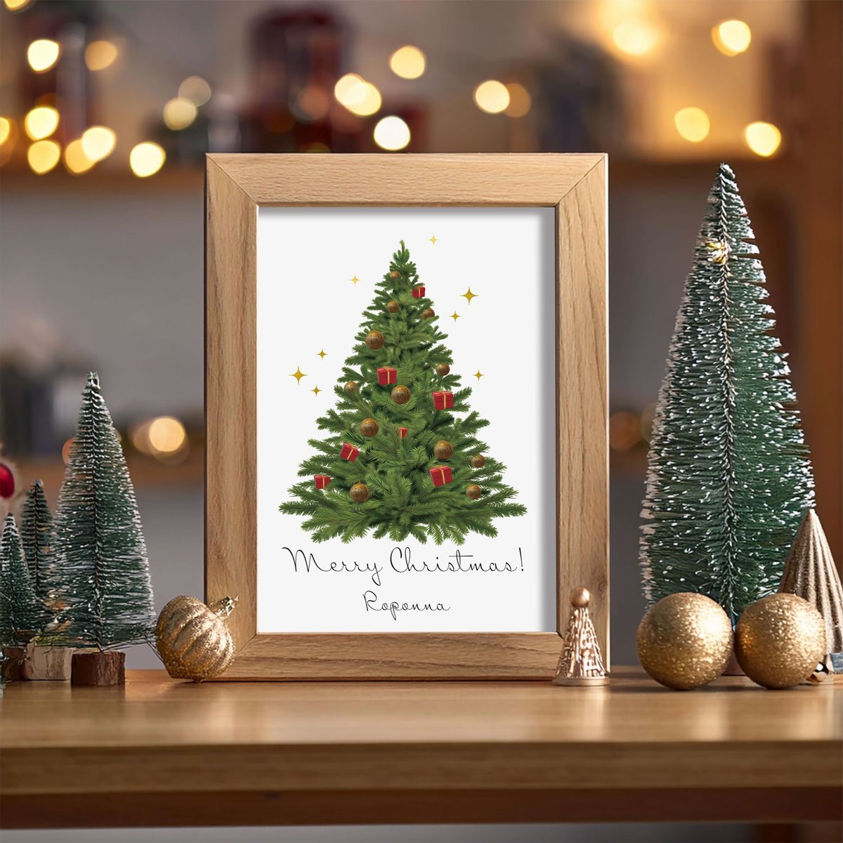 クリスマスアートポスター2L クリスマスツリー 名入れ対応 | ROPONNA