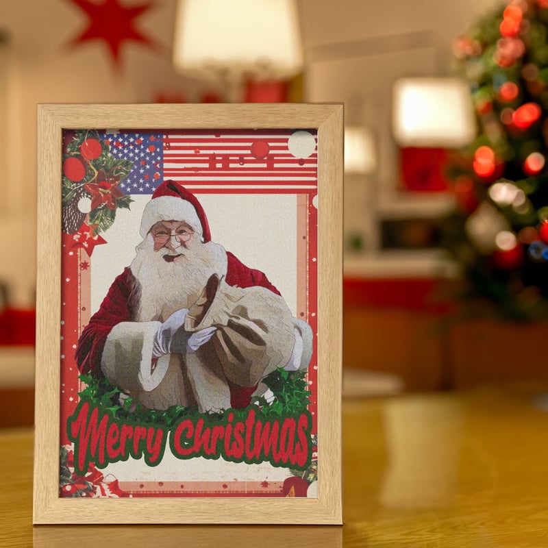 クリスマスアートポスターA4 ヴィンテージテイスト サンタ | ROPONNA