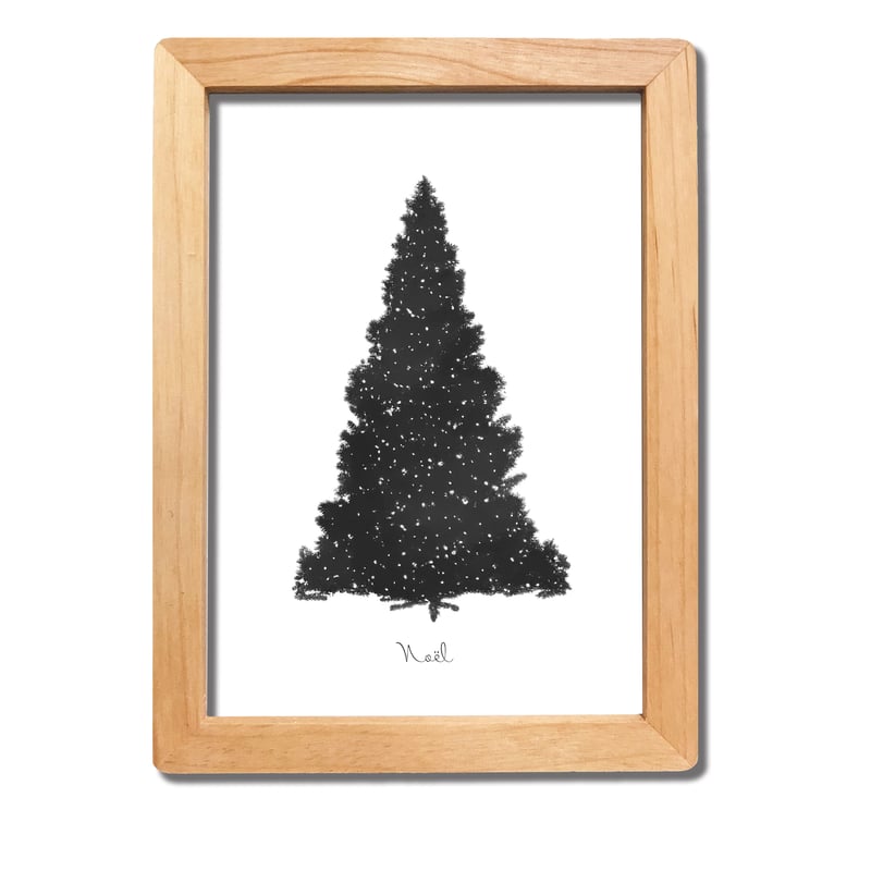 クリスマスアートポスター2L モノクロ もみの木Ⅱ | ROPONNA