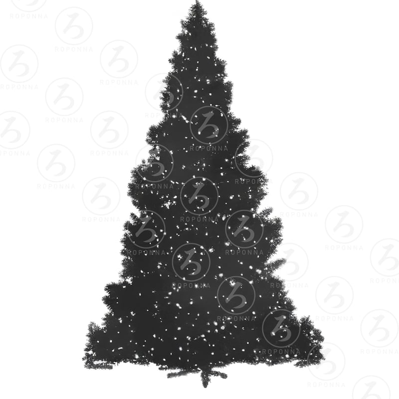 クリスマスアートポスターA3 モノクロ もみの木Ⅱ | ROPONNA