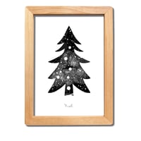 クリスマスアートポスターポストカードサイズ モノクロ 3枚セット