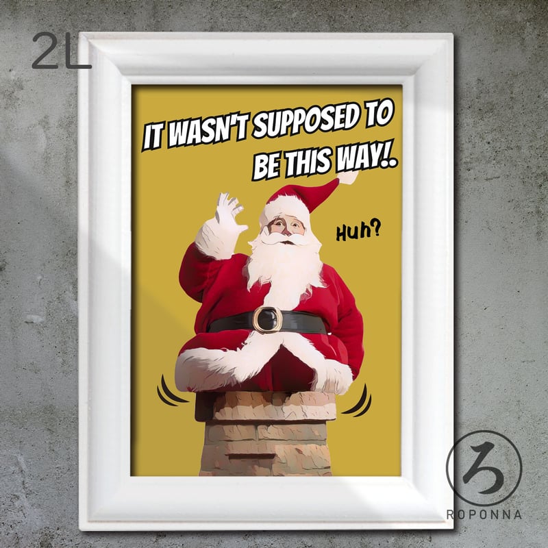 クリスマスアートポスター2L アメコミ風 太ったサンタ | ROPONNA