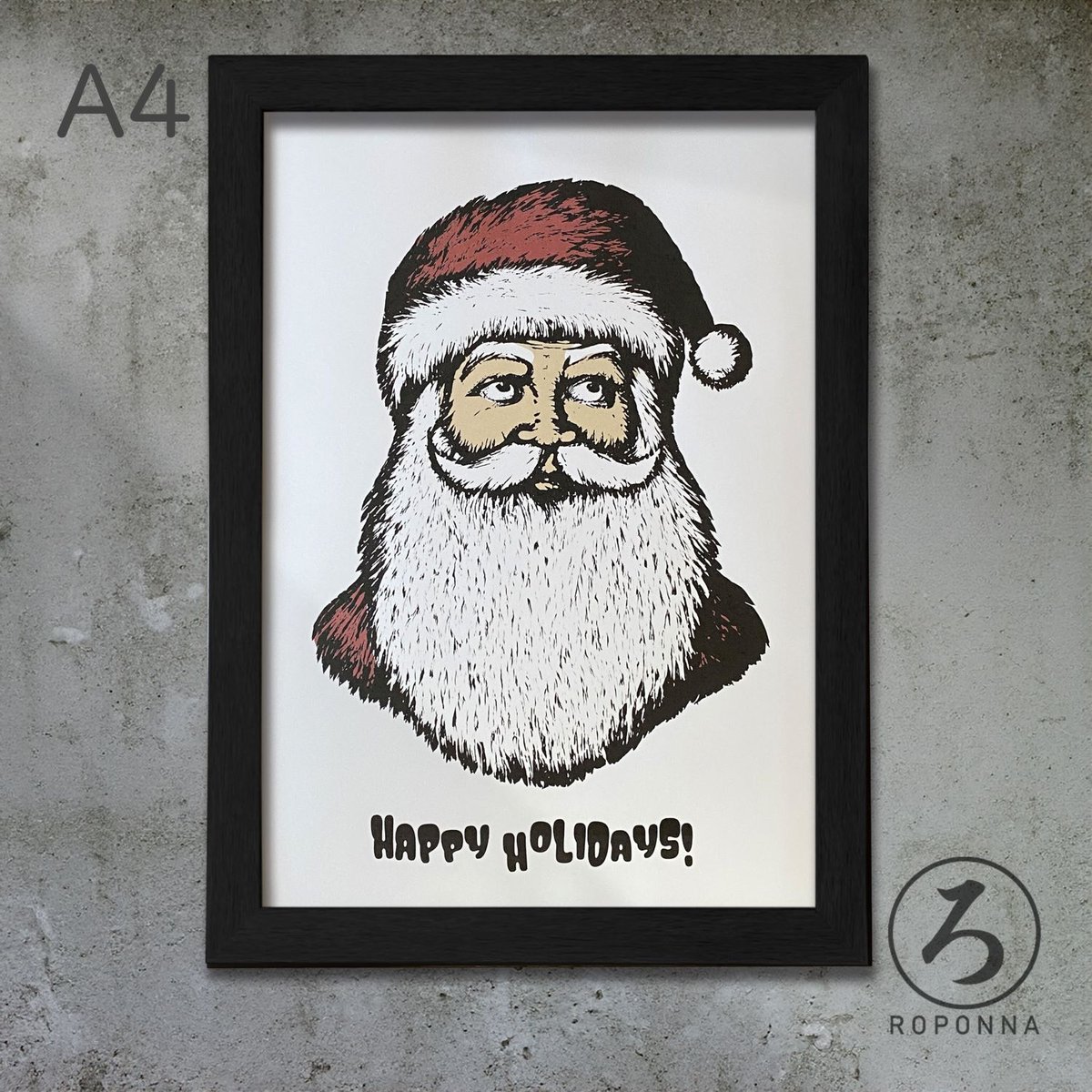 クリスマスアートポスターA4 サンタクロース | ROPONNA