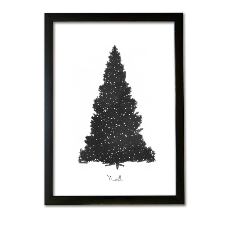 クリスマスアートポスターA3 モノクロ もみの木Ⅱ | ROPONNA