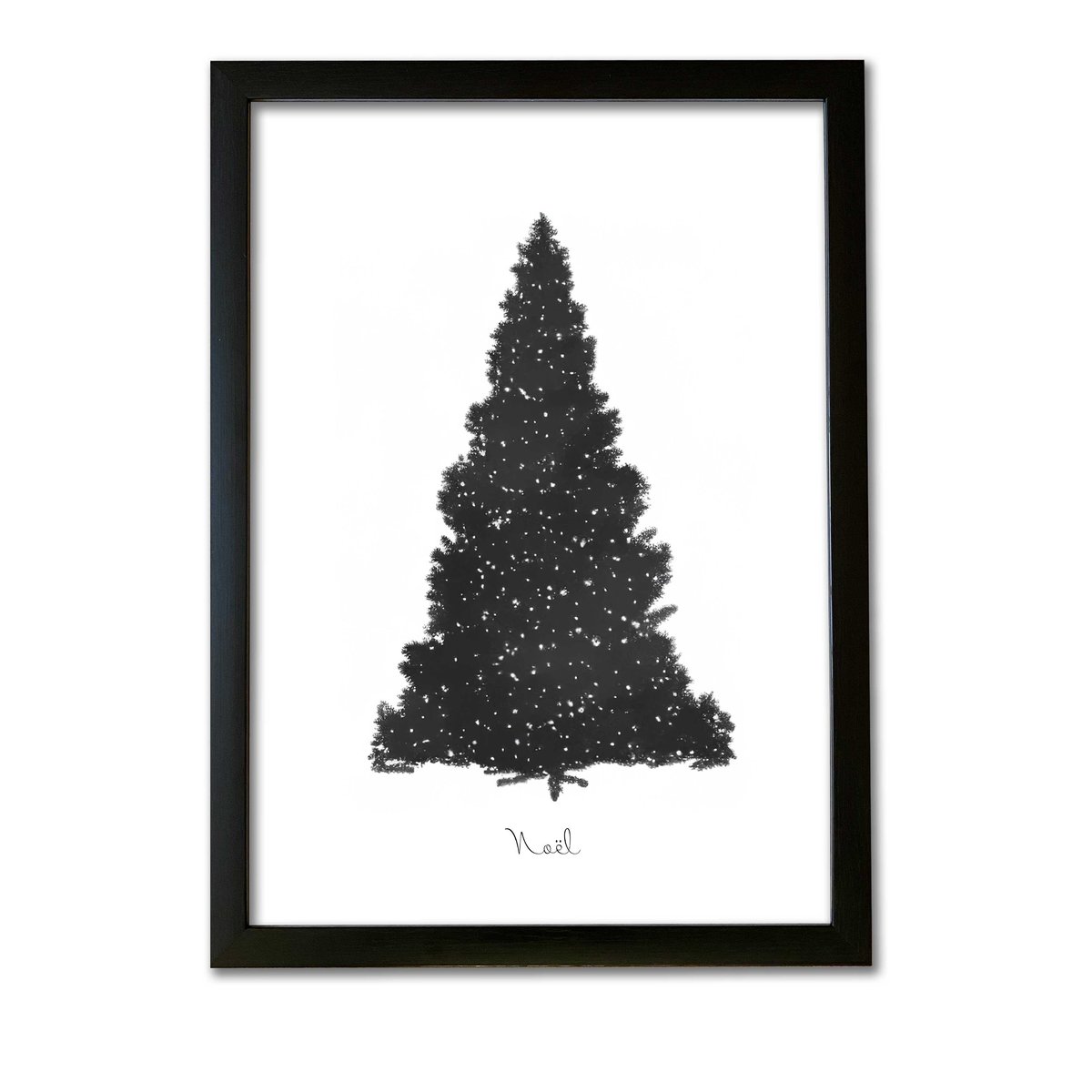 クリスマスアートポスターA3 モノクロ もみの木Ⅱ | ROPONNA