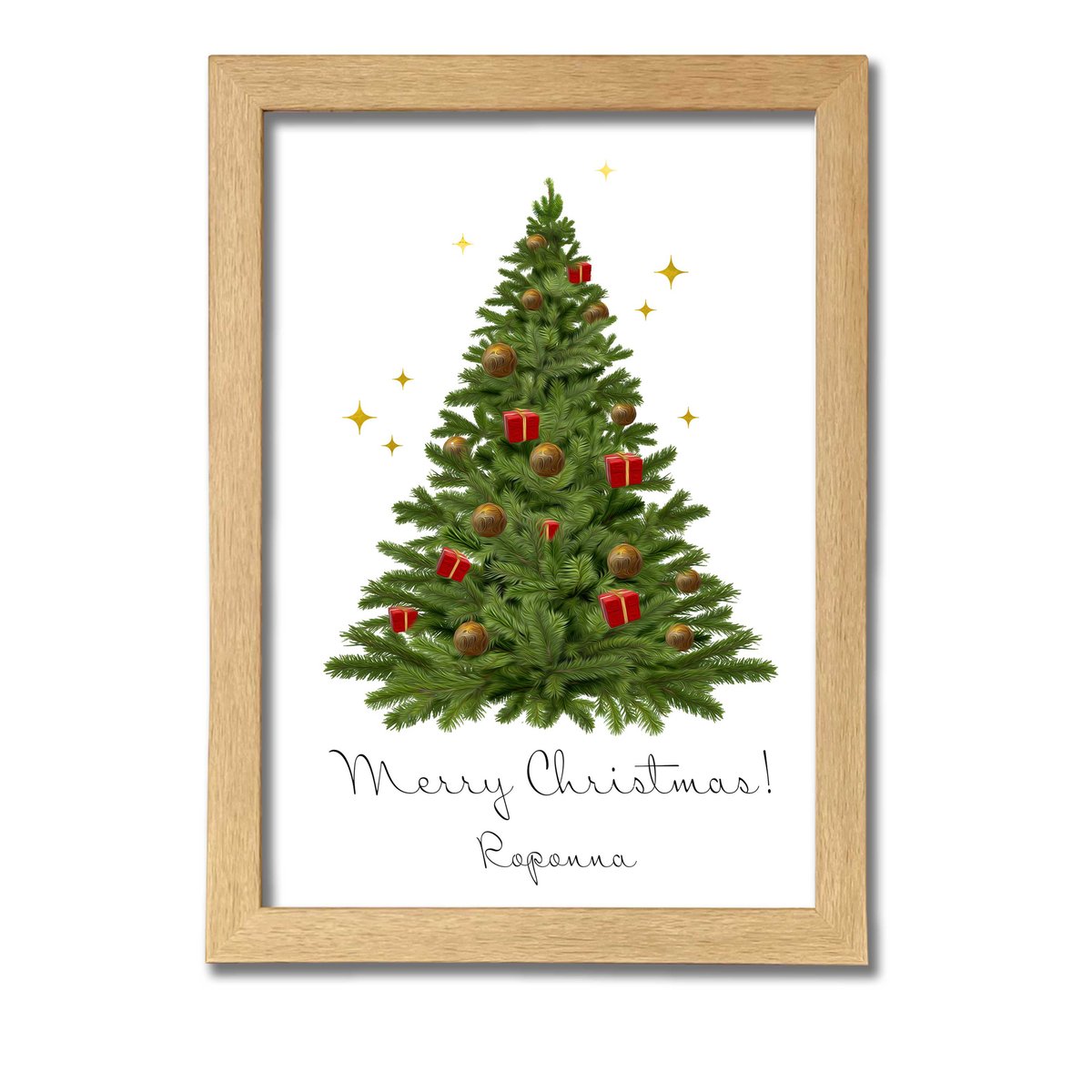 Xmas・クリスマスツリー・アートポスター　400×500 クリスマス A4 アート ポスター クリスマスツリー 名入れ可能 | ROPONNA