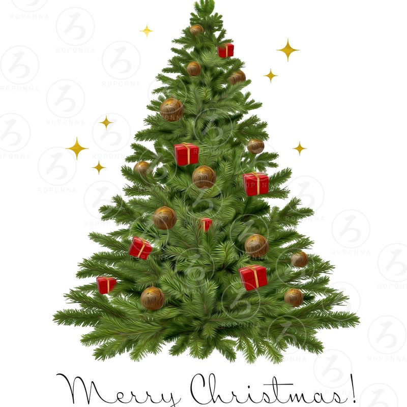Xmas・クリスマスツリー／完全オリジナル・アートポスター　600×720 クリスマス A3 アート ポスター クリスマスツリー 名入れ可能 | ROPONNA