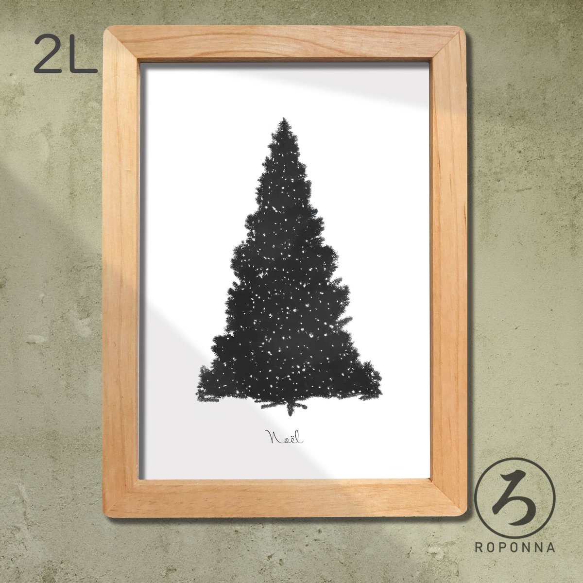 クリスマスアートポスター2L モノクロ もみの木Ⅱ | ROPONNA