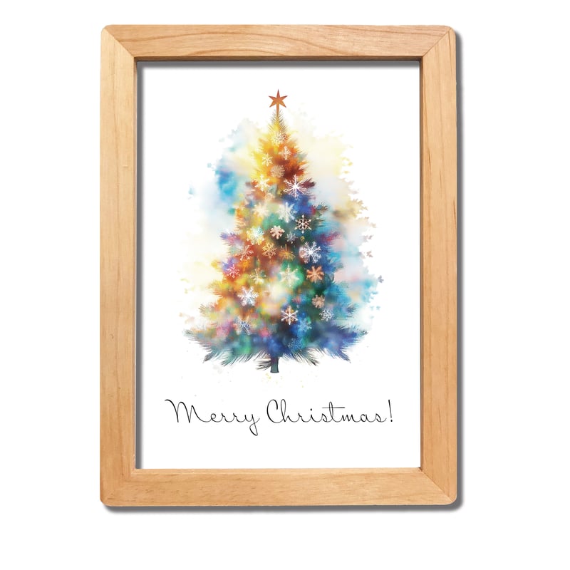 クリスマスアートポスター2L 水彩風クリスマスツリー | ROPONNA