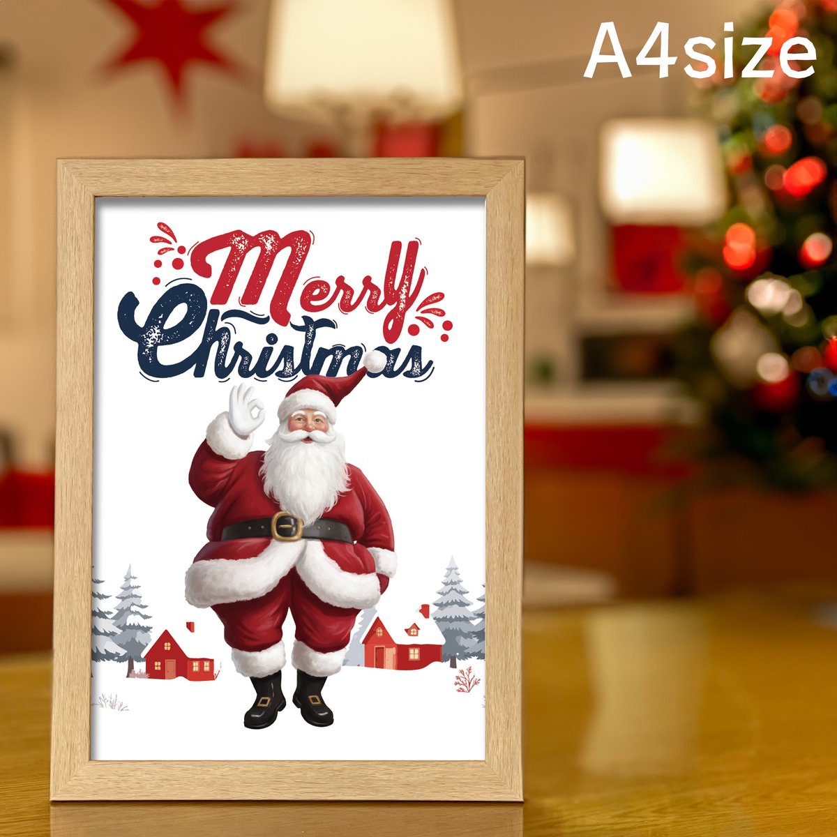 特大サイズ　Xmas・サンタクロース　アートポスター　600×720 fit=scale-down,w=1200