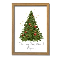 クリスマス A3 アート ポスター クリスマスツリー　名入れ可能