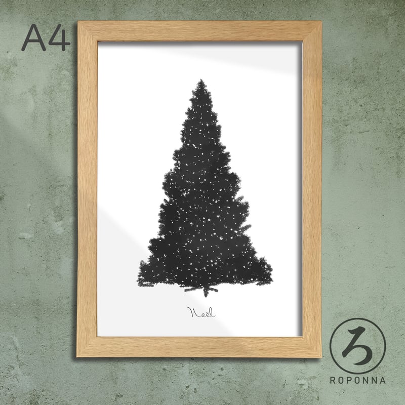 クリスマス 絵画 ボタニカルアート ツリー テクスチャーアート