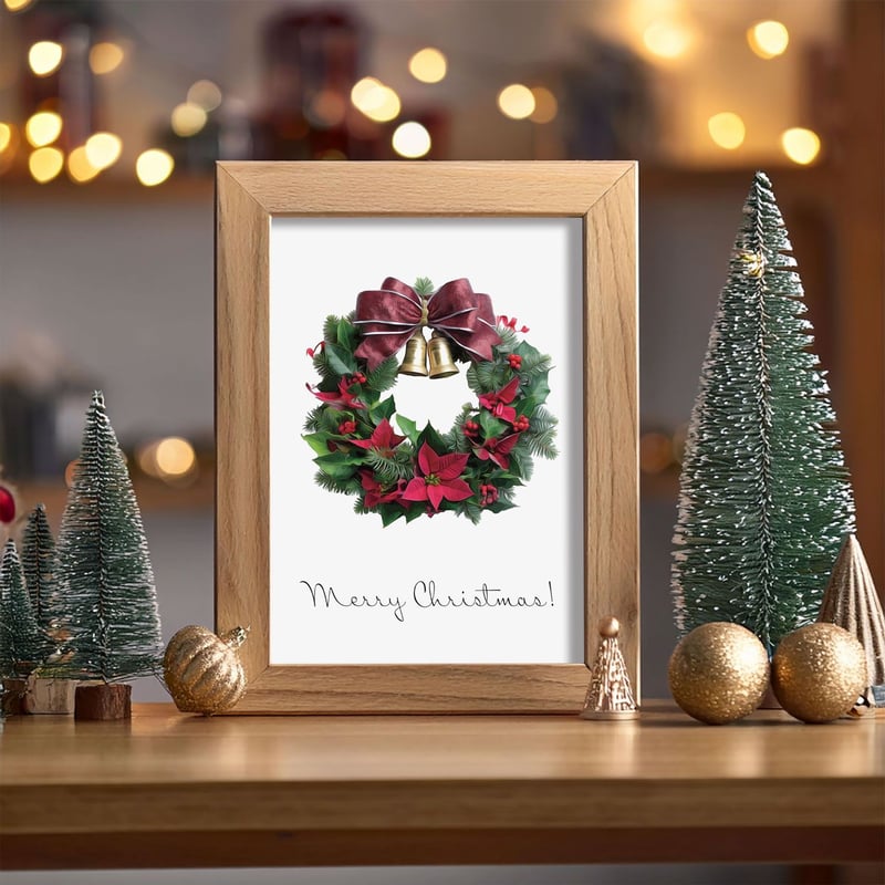 ポインセチアリース&縦長クリスマスプレート2種&コロコロ ポインセチアリース&縦長クリスマスプレート2種&コロコロ