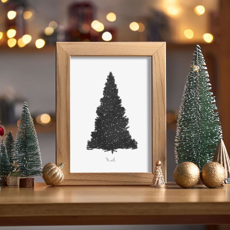 クリスマスアートポスター2L モノクロ もみの木Ⅱ | ROPONNA