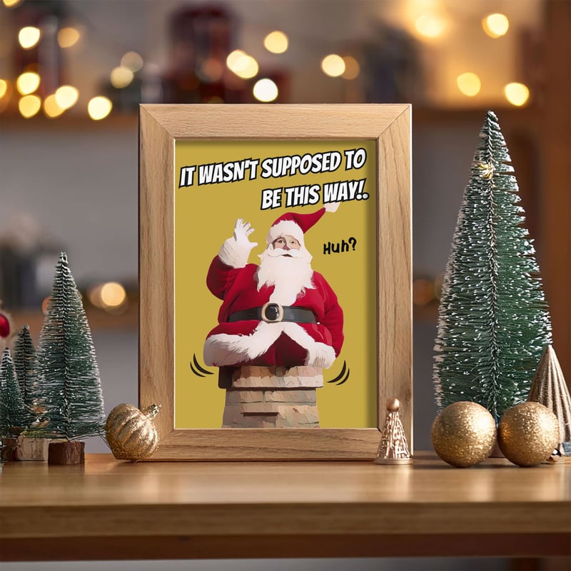 ヴィンテージARTサイン入りサンタ2体 クリスマスアートポスター2L ヴィンテージテイスト サンタ | ROPONNA