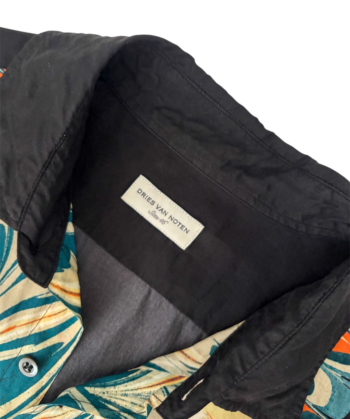 18AW DRIES VAN NOTEN – Marble Print Silk Shirt