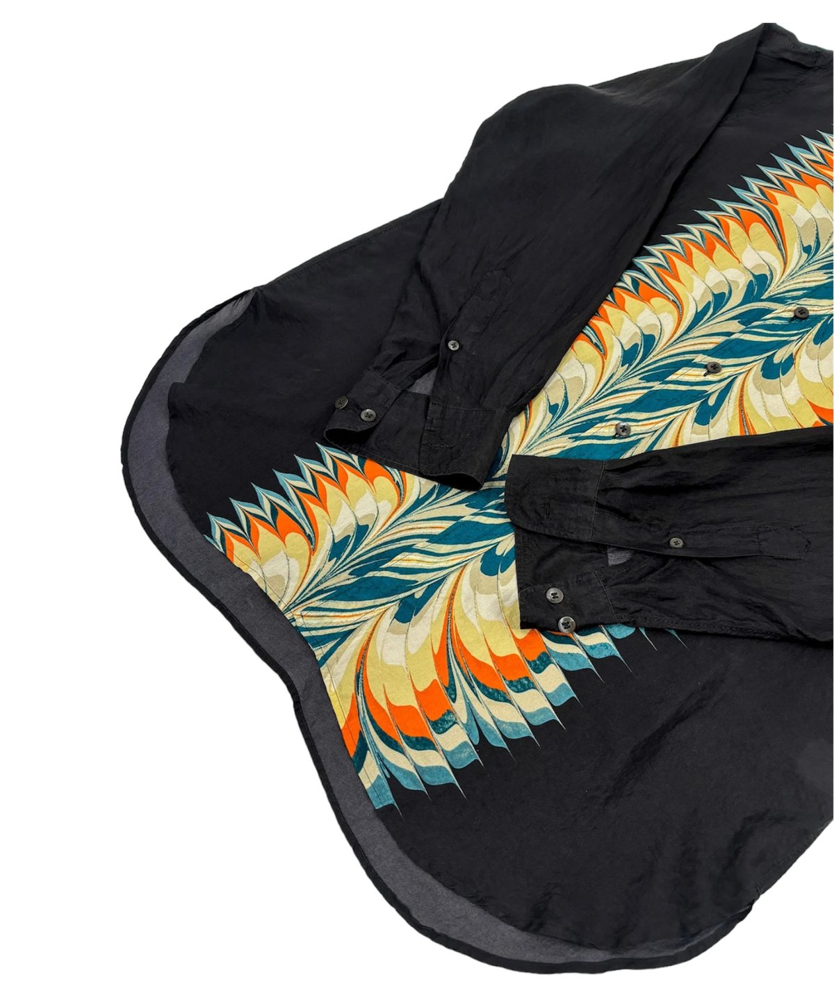 18AW DRIES VAN NOTEN / Marble Print Silk Shirt 18AW DRIES VAN NOTEN / Marble Print Silk Shirt