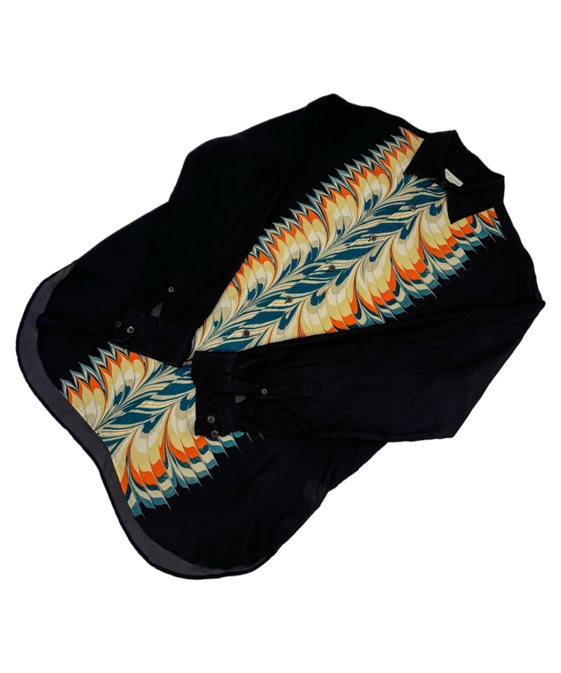 18AW DRIES VAN NOTEN / Marble Print Silk Shirt 18AW DRIES VAN NOTEN / Marble Print Silk Shirt