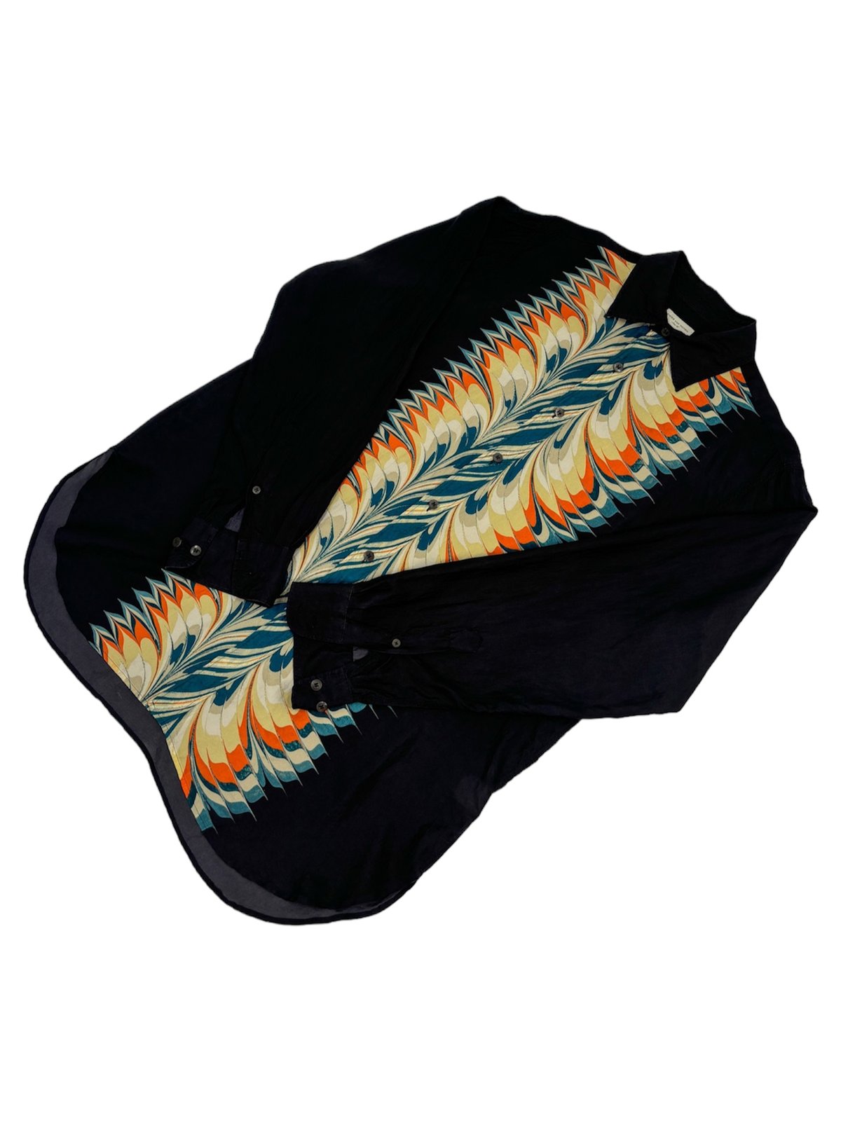 18AW DRIES VAN NOTEN / Marble Print Silk Shirt 18AW DRIES VAN NOTEN / Marble Print Silk Shirt
