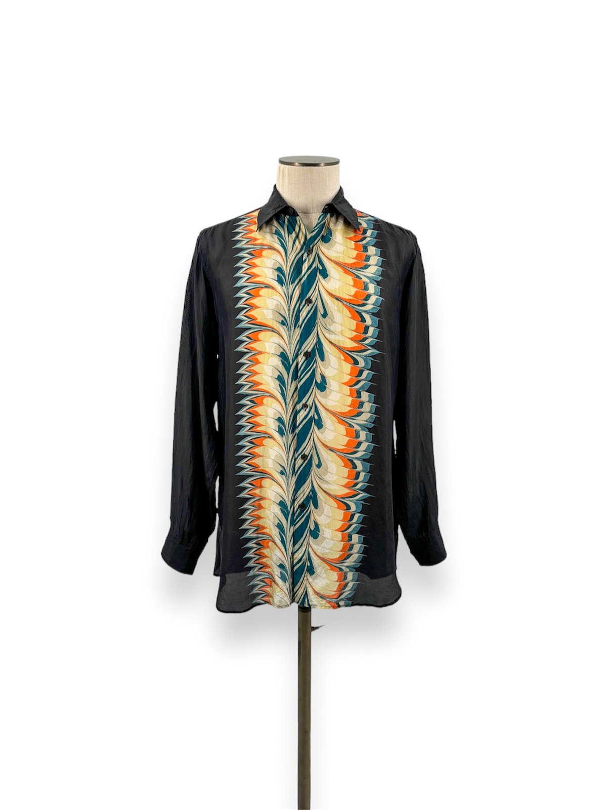 18AW DRIES VAN NOTEN / Marble Print Silk Shirt 18AW DRIES VAN NOTEN / Marble Print Silk Shirt