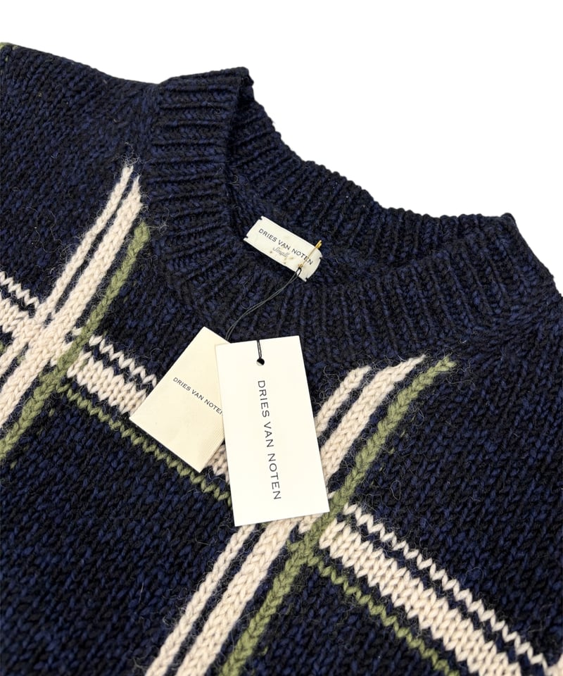 dries van noten 20aw チルデンニット 20AW DRIES VAN NOTEN – Windowpane Check Crew Ne