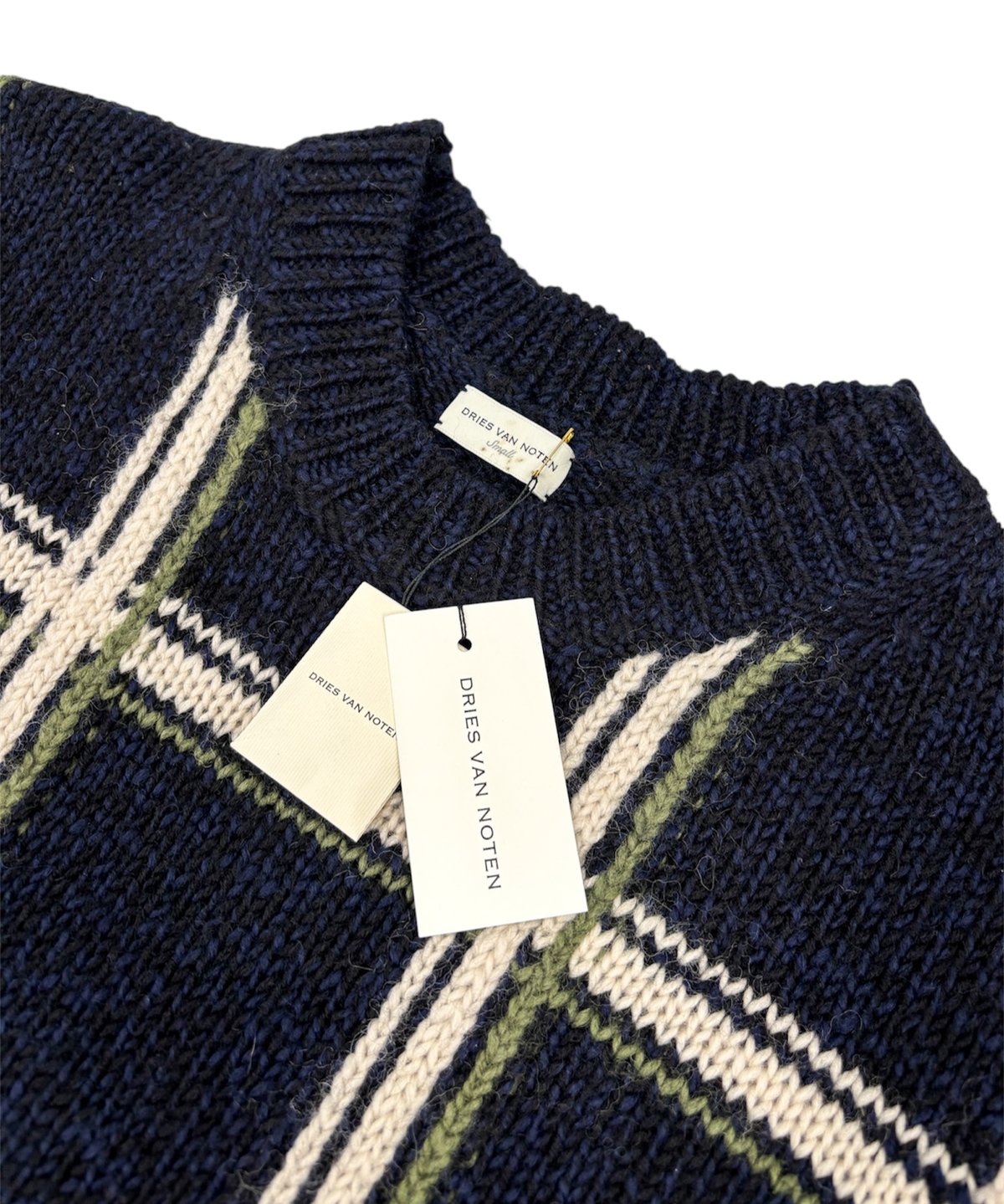 20AW DRIES VAN NOTEN – Windowpane Check Crewnec