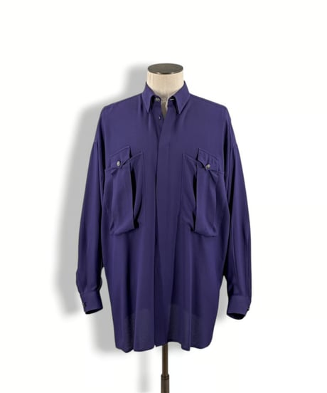 80s〜90s GIANNI VERSACE – Hidden Button-down Georgette Shirt