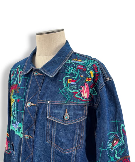 90s KANSAI O2 – Embroidered Trucker Jacket