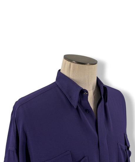 80s〜90s GIANNI VERSACE – Hidden Button-down Georgette Shirt