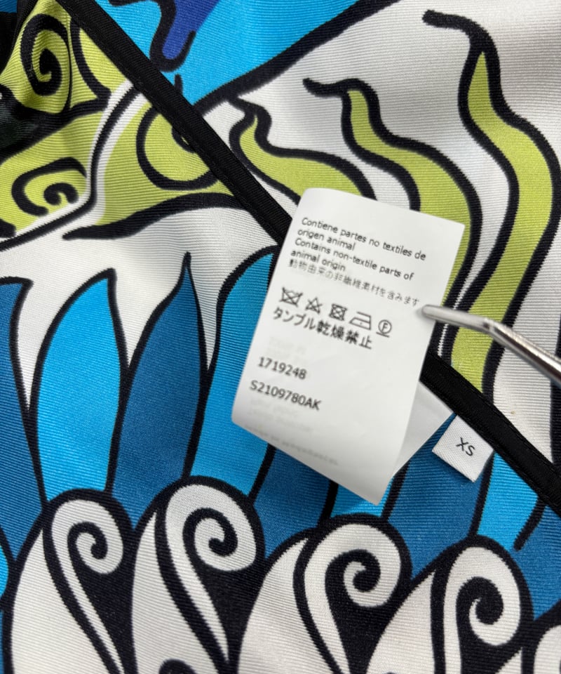 LOEWE ロエベ (M) タックスカート　プリーツ　総柄　絹　シルク100% ロエベ LOEWE 動物柄 豹模様 シルクスカーフ イタリア製 86cm