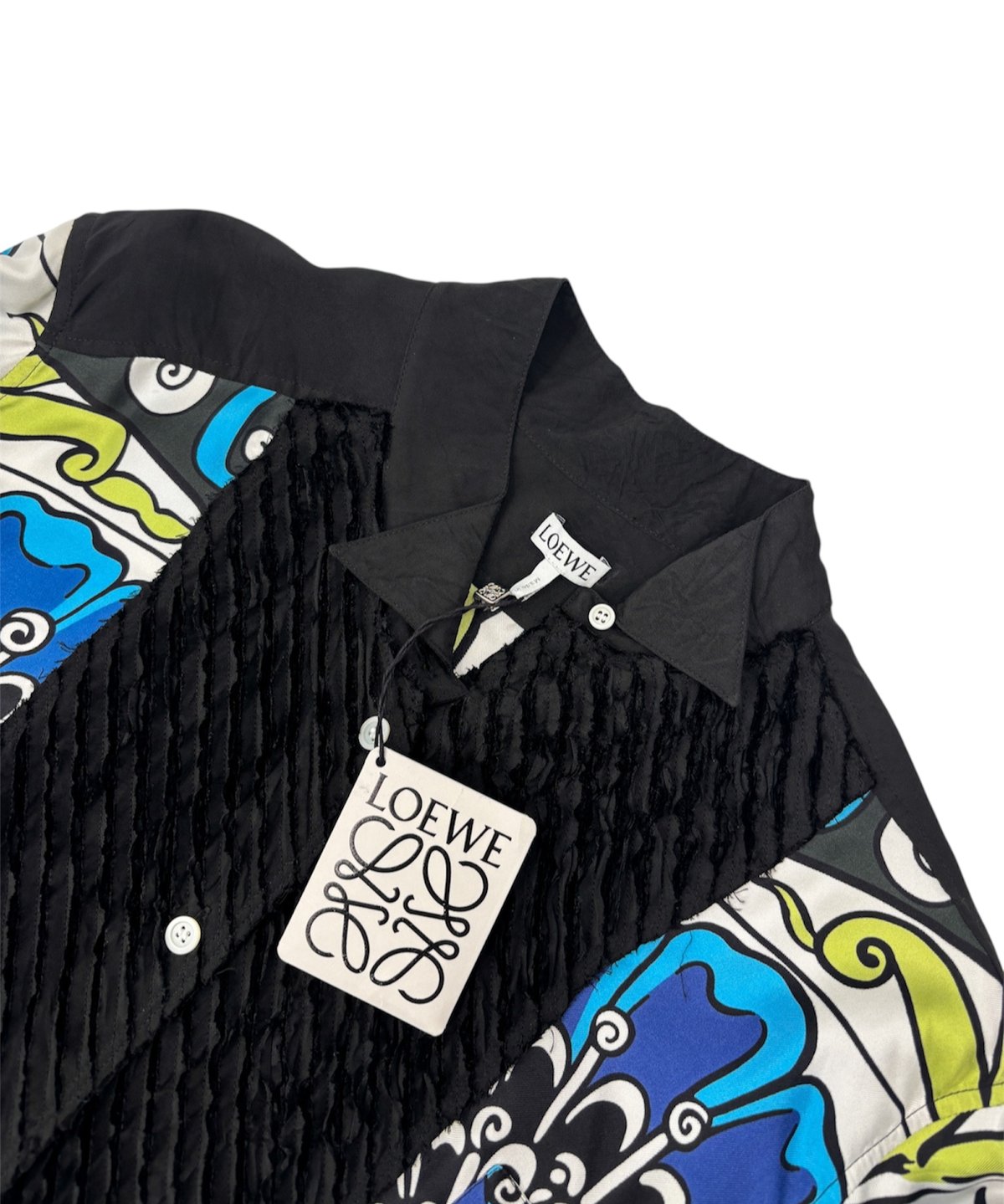 【希少】LOEWE 長袖 シルク スカーフ柄シャツ 40サイズ 希少】LOEWE 長袖 シルク スカーフ柄シャツ 40サイズ 希少