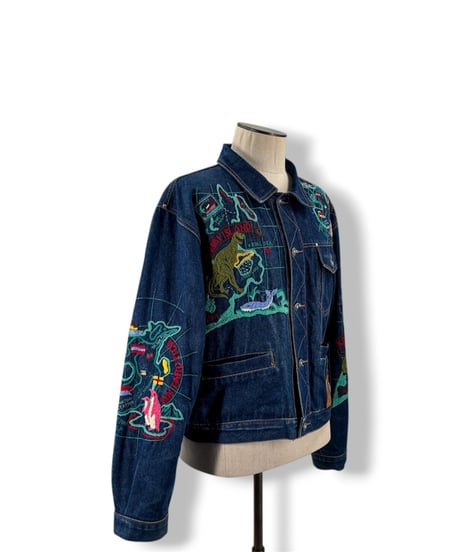 90s KANSAI O2 – Embroidered Trucker Jacket